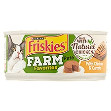 Purina Friskies Farm Favorites Paté with Chicken & Carrots Cat Food, 5.5 oz, 5.5 Ounce