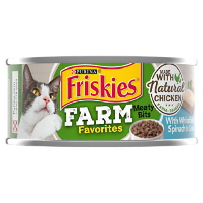 Purina Friskies Gravy Wet Cat Food, Farm Favorites Meaty Bits With Whitefish - 5.5 oz. Pull-Top Can