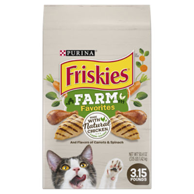 Purina Friskies Dry Cat Food, Farm Favorites With Chicken - 3.15 lb. Bag