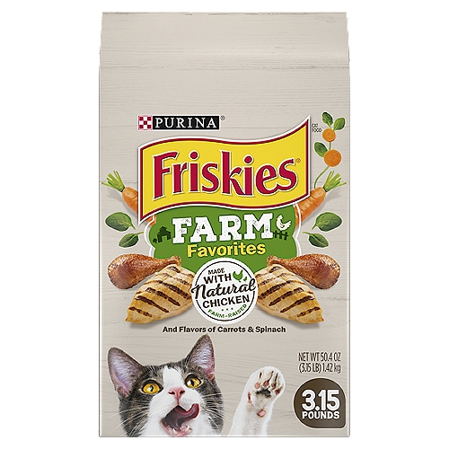 Purina Friskies Dry Cat Food, Farm Favorites With Chicken - 3.15 lb. Bag
