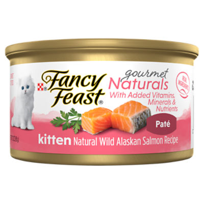 Purina Fancy Feast Natural Wild Alaskan Salmon Recipe Paté Gourmet Cat Food, Kitten, 3 oz