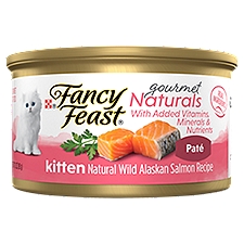 Purina Fancy Feast Natural Wild Alaskan Salmon Recipe Paté Gourmet Cat Food, Kitten, 3 oz, 3 Ounce