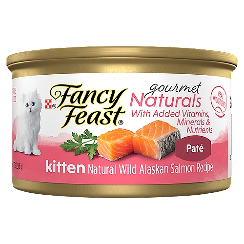 Fancy Feast Gourmet Naturals Kitten Natural Wild Alaskan Salmon Recipe Gourmet Cat Food, 3 oz
Fancy Feast Gourmet Naturals Kitten Wild Alaskan Salmon Recipe is Formulated to Meet the Nutritional Levels Established by the AAFCO Cat Food Nutrient Profiles for Growth of Kittens.