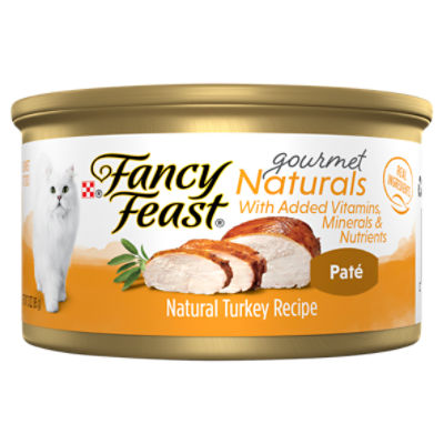 Fancy Feast Gourmet Naturals Natural Turkey Recipe Paté Gourmet Cat Food, 3 oz