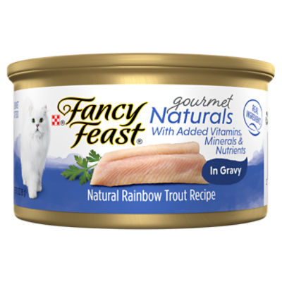 Fancy Feast Gourmet Naturals Natural Rainbow Trout Recipe in Gravy Gourmet Cat Food, 3 oz