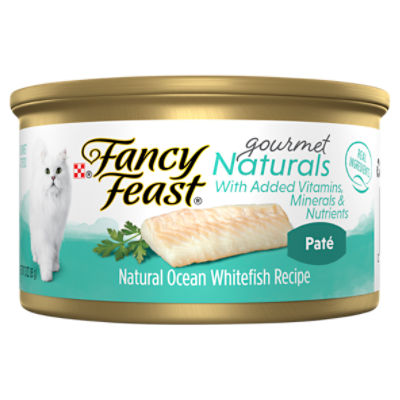 Fancy Feast Gourmet Naturals Natural Ocean Whitefish Recipe Paté Gourmet Cat Food, 3 oz, 3 Ounce