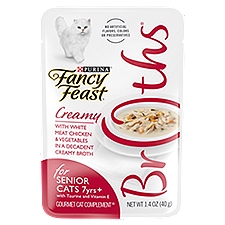 Purina Fancy Feast Broths Creamy Gourmet Cat Complement, for Senior Cats 7yrs+, 1.4 oz