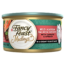 Fancy Feast Medleys Wild Alaskan Salmon Recipe with Garden Veggies Gourmet Cat Food, 3 oz, 3 Ounce