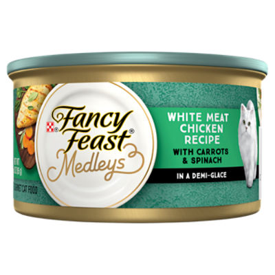 Fancy Feast Medleys White Meat Chicken Recipe with Garden Veggies Gourmet Cat Food, 3 oz