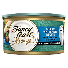 Fancy Feast Medleys Ocean Whitefish Recipe with Garden Veggies Gourmet Cat Food, 3 oz