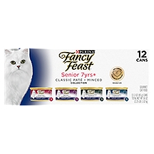 Purina Fancy Feast Classic Paté/Minced Collection Gourmet Cat Food, Senior 7yrs+, 3 oz, 12 count