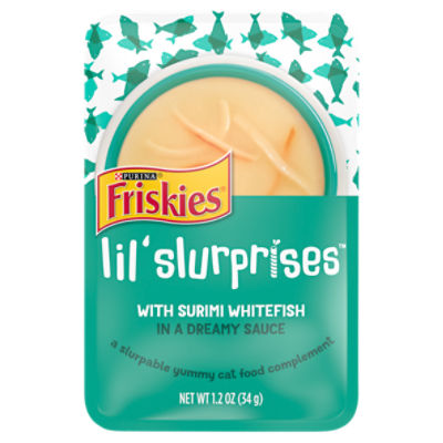 Purina Friskies Cat Food Complement, Lil' Slurprises With Surimi Whitefish - 1.2 oz. Pouch