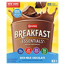 Carnation Breakfast Essentials Rich Milk Chocolate Nutritional Powder Drink Mix, 1.26 oz, 10 count
