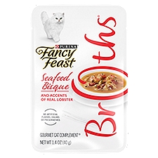 Purina Fancy Feast Broths Seafood Bisque and Accents of Real Lobster Gourmet Cat Complement, 1.4 oz