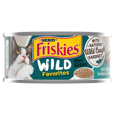 Purina Friskies Wild Favorites Mini Bites with Wild Caught Sardines & Kale in Sauce Cat Food, 5.5 oz