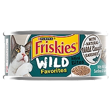 Friskies Wild Favorites Mini Bites with Wild Caught Sardines & Kale in Sauce, Cat Food, 5.5 Ounce