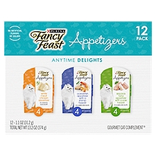 Purina Fancy Feast Appetizers Anytime Delights Gourmet Cat Complement, 1.1 oz, 12 count, 13.2 Ounce