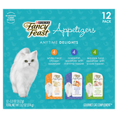 Purina Fancy Feast Appetizers Anytime Delights Gourmet Cat Complement, 1.1  oz, 12 count