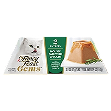 Fancy Feast Gems Mousse Paté with Chicken and a Halo of Savory Gravy Gourmet Cat Food, 2 oz, 2 count