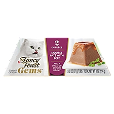 Purina Fancy Feast Gems Mousse Pate With Beef and Halo of Savory Gravy Cat Food - 4 oz. Box