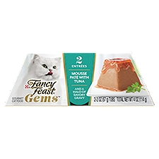 Fancy Feast Gems Mousse Paté with Tuna and a Halo of Savory Gravy Gourmet Cat Food, 2 oz, 2 count