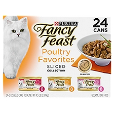 Purina Fancy Feast Gravy Wet Cat Food Variety Pack, Poultry Lovers Collection - (24) 3 oz. Cans