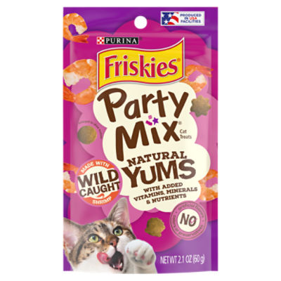 Purina Friskies Party Mix Natural Yums Cat Treats, 2.1 oz