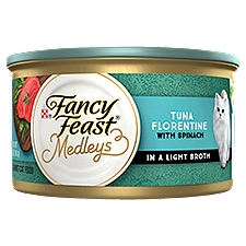 Purina Fancy Feast Wet Cat Food, Medleys Tuna Florentine With Greens in a Delicate Sauce - 3 oz. Can