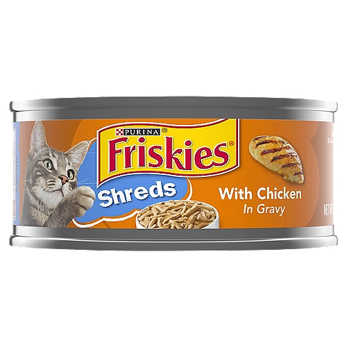Purina Friskies Shreds with Chicken in Gravy Cat Food, 5.5 oz