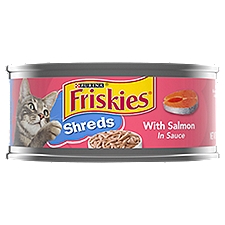 Friskies Shreds with Salmon in Sauce, Cat Food, 5.5 Ounce