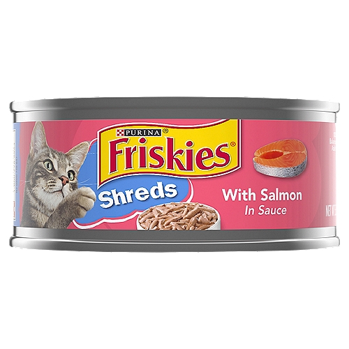 Purina Friskies Shreds with Salmon in Sauce Cat Food, 5.5 oz