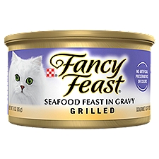 Fancy Feast Grilled Wet Cat Food Seafood Feast in Wet Cat Food Gravy - 3 oz. Can, 3 Ounce