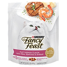 Purina Fancy Feast Filet Mignon Flavor with Real Seafood & Shrimp Gourmet Cat Food, 16 oz