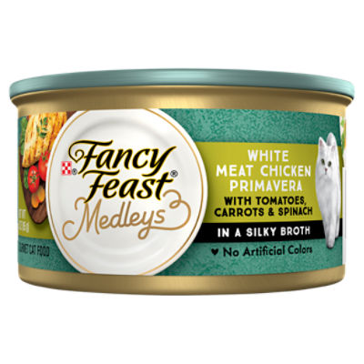 Purina Fancy Feast Medleys Chicken With Tomatoes, Carrots and Spinach in a Silky Broth - 3 oz. Can