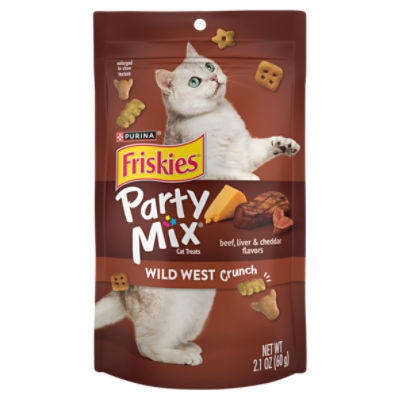 Purina Friskies Cat Treats, Party Mix Wild West Crunch - 2.1 oz. Pouch
