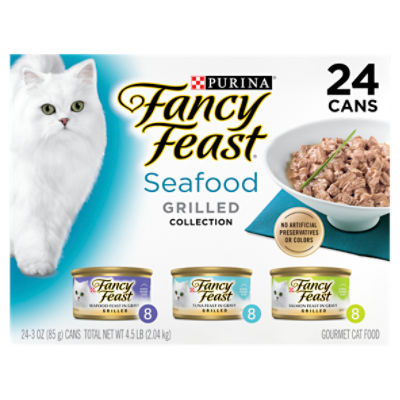 Purina Fancy Feast Seafood Grilled Collection Gourmet Cat Food, 3 oz, 24 count