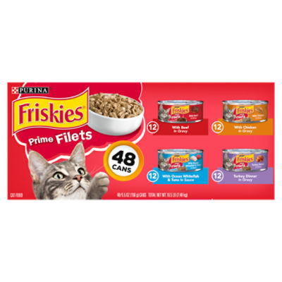 Purina Friskies Wet Cat Food VP, Prime Filets - (48) 5.5 oz. Cans