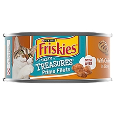 Purina Friskies Gravy Wet Cat Food, Tasty Treasures With Chicken & Liver - 5.5 oz. Can