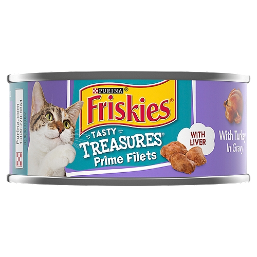 Purina Friskies Gravy Wet Cat Food, Tasty Treasures With Turkey & Liver - 5.5 oz. Can