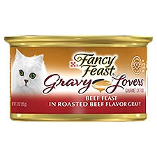 Fancy Feast Gravy Lovers Beef Feast in Roasted Beef Flavor Gravy, Gourmet Cat Food, 3 Ounce