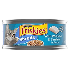 Friskies Shreds Whitefish & Sardines in Sauce, Cat Food, 5.5 Ounce