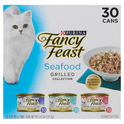 Purina Fancy Feast Seafood Grilled Collection Gourmet Cat Food, 3 oz, 30 Count