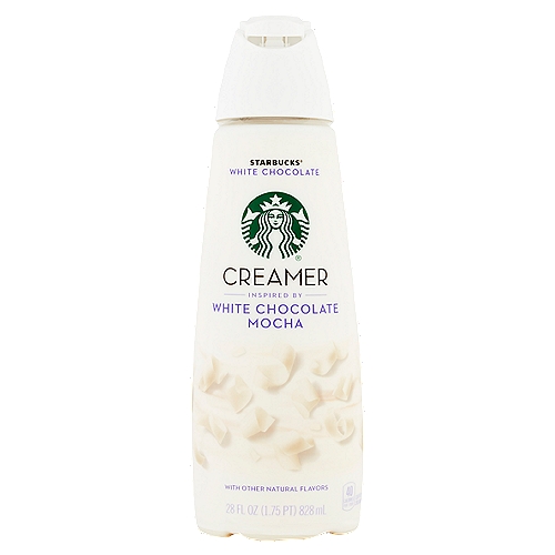 Starbucks White Chocolate Coffee Creamer, 28 fl oz
We crafted our creamer with white chocolatey sweetness to pair perfectly with our coffee for a rich and creamy sip.