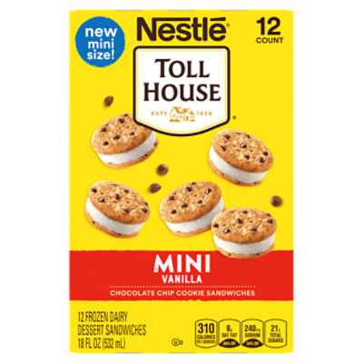 Nestlé Toll House Mini Vanilla Chocolate Chip Cookie Sandwiches 12 Count 18 Fl Oz