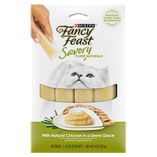 Fancy Feast Squeezable Tube Savory Puree with Natural Chicken, Cat Treats, 1.4 Ounce