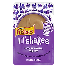 Purina Friskies Wet Pureed Cat Food Topper, Lil' Shakes With Flavorful Turkey - 1.55 oz. Pouch