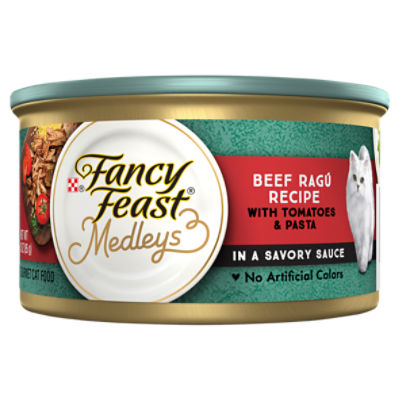 Purina Fancy Feast Medleys in Gravy Beef Ragu with Tomatoes and Pasta in a Savory Sauce - 3 oz. Can