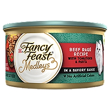 Purina Fancy Feast Medleys in Gravy Beef Ragu Recipe with Tomatoes and Pasta - 3 oz. Can