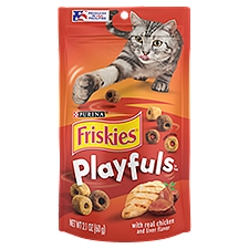 Purina Friskies Playfuls with Real Chicken and Liver Flavor Cat Treats, 2.1 oz, 2.1 Ounce