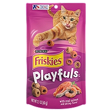 Purina Friskies Playfuls with Real Salmon and Shrimp Flavor Cat Treats, 2.1 oz, 2.1 Ounce